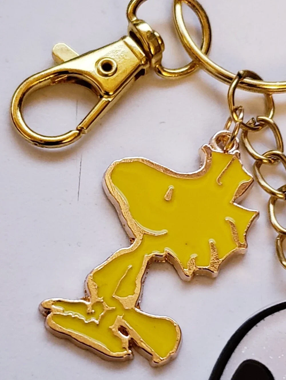 Handmade Charlie Brown Glitter Snoopy Woodstock Keychain